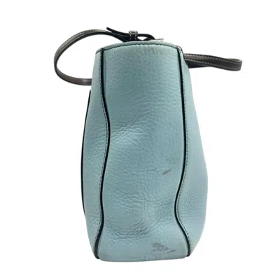Pre-owned Coach Brown Light Blue Leather Tote Bag ()