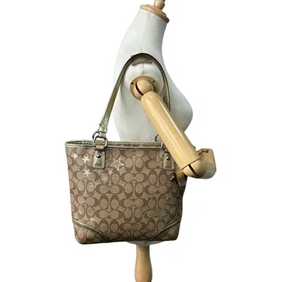 Pre-owned Coach Brown Pvc Leather Shoulder Bag Tote Bag ()