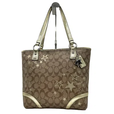 Pre-owned Coach Brown Pvc Leather Shoulder Bag Tote Bag ()