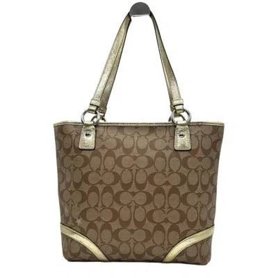 Pre-owned Coach Brown Pvc Leather Shoulder Bag Tote Bag ()