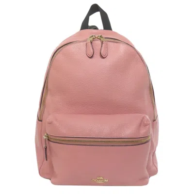 Pre-owned Coach Pink Leather Backpack ()