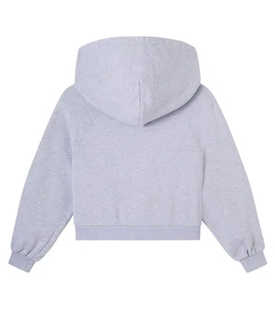 Dolce & Gabbana Embroidered Logo Cotton Hoodie In Gray
