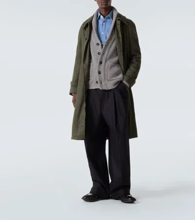 Thom Sweeney Wool And Cashmere Cardigan In Gray