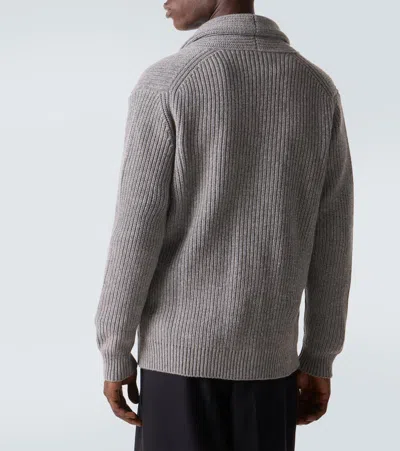 Thom Sweeney Wool And Cashmere Cardigan In Gray
