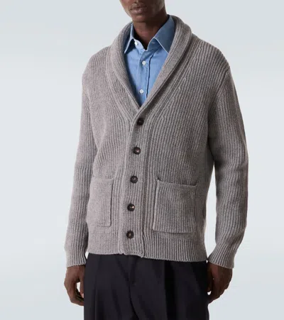 Thom Sweeney Wool And Cashmere Cardigan In Gray