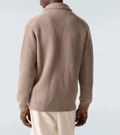 Thom Sweeney Wool And Cashmere Cardigan In Brown