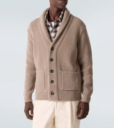 Thom Sweeney Wool And Cashmere Cardigan In Brown