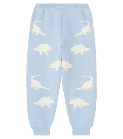 Konges Sløjd Lapis Jacquard Cotton Pants In Blue