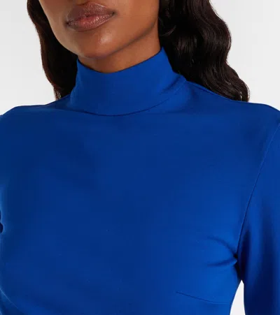 David Koma Bow-detail Jersey Minidress In Blue
