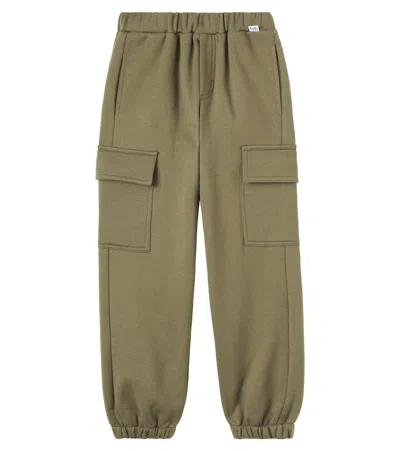 Il Gufo Cotton Cargo Sweatpants In Green