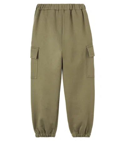 Il Gufo Cotton Cargo Sweatpants In Green