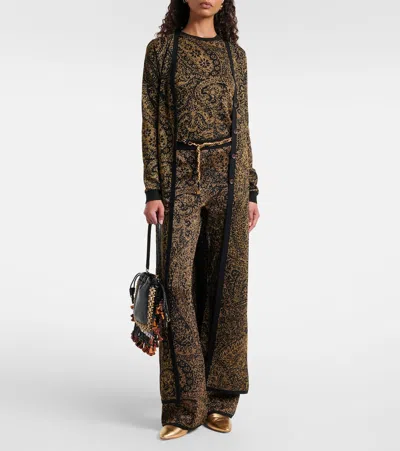 Etro Paisley-pattern Trousers In Brown