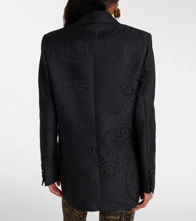 Etro Double-breasted Blazer In Black