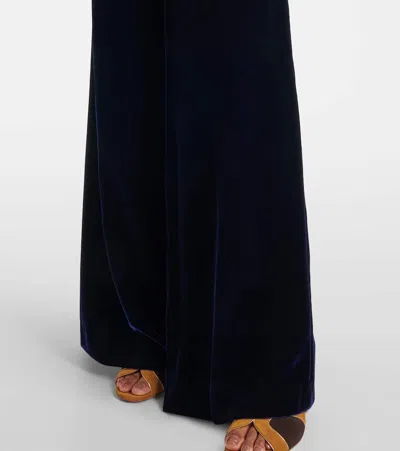 Etro Embroidered Embellished Velvet Vest In Black
