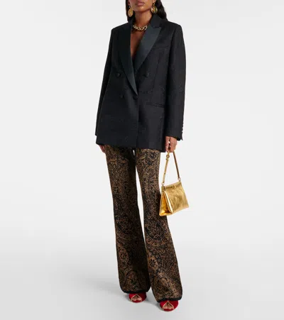 Etro Double-breasted Blazer In Black
