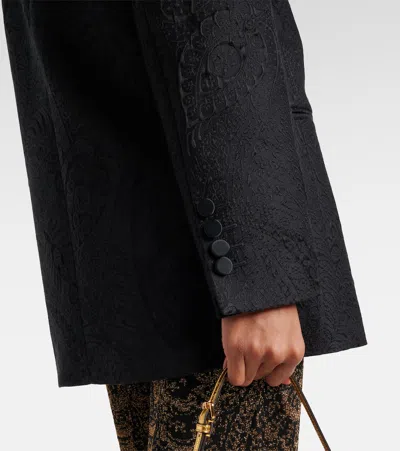 Etro Double-breasted Blazer In Black