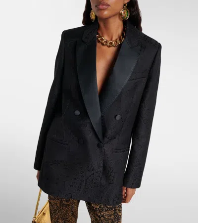 Etro Double-breasted Blazer In Black