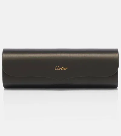 Cartier Signature C Rectangular Sunglasses In Black