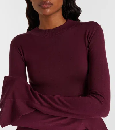 Aya Muse Draped Silk-blend Jersey Minidress In Burgundy