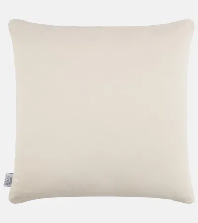 Les-ottomans Silk And Cotton Velvet Cushion In Brown