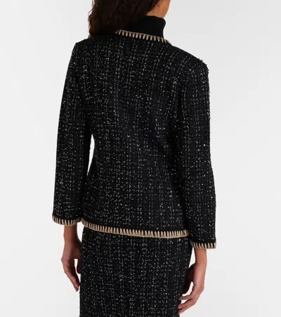 Veronica Beard Ceriani Sequin-embellished Tweed Jacket In Black