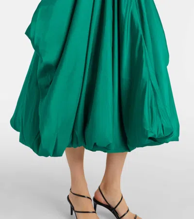 Simkhai Kenlie Pleated Mixed Media Midi Dress In Green