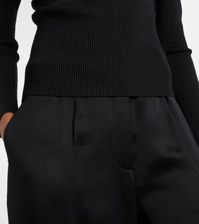 Simkhai Lila Ribbed-knit Off-shoulder Sweater In Black