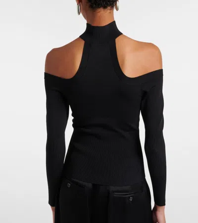 Simkhai Lila Ribbed-knit Off-shoulder Sweater In Black