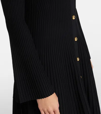 Simkhai Philippa Ribbed-knit Midi Dress In Black