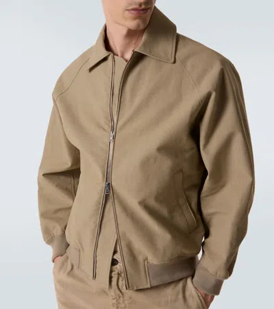 Calvin Klein Collection Ringo Cotton Blouson In Brown