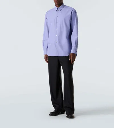 Calvin Klein Collection Axel Cotton Shirt In Blue