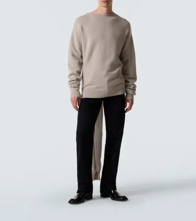 Calvin Klein Collection Rex 2 Scarf-detail Cashmere Sweater In Gray