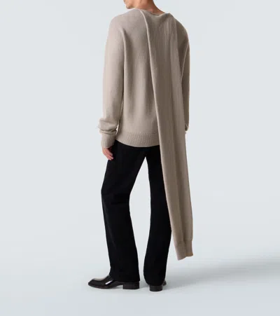 Calvin Klein Collection Rex 2 Scarf-detail Cashmere Sweater In Gray