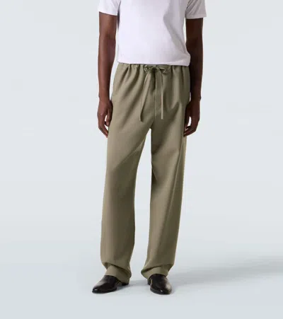 Calvin Klein Collection Benjamin Wool Straight Pants In Green