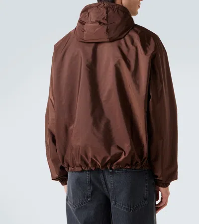 Prada Reversible Hooded Re-nylon Jacket In Brown