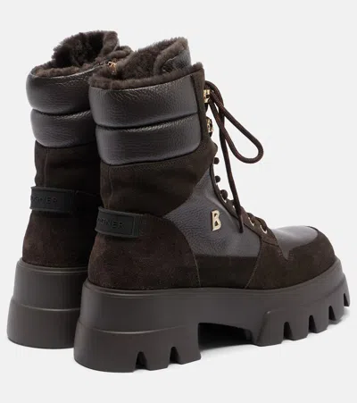 Bogner Sapporo Shearling-lined Leather Lace-up Boots In Brown