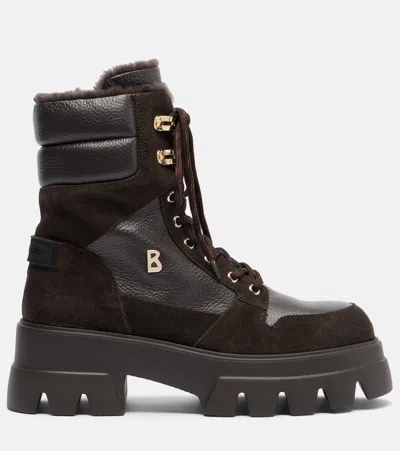 Bogner Sapporo Shearling-lined Leather Lace-up Boots In Brown