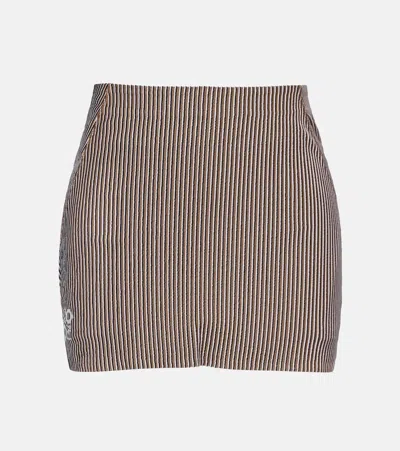Loewe X On Jacquard Jersey Miniskirt In Gray