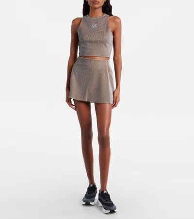 Loewe X On Jacquard Jersey Miniskirt In Gray