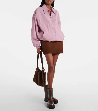 Prada Triangle Logo Distressed Leather Ankle Boots In Brown