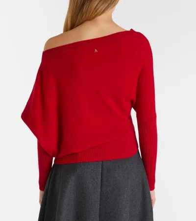 Altuzarra Paxi One-shoulder Cashmere Sweater In Red