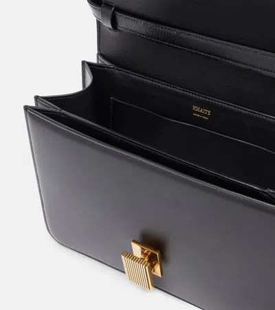 Khaite Blake Leather Crossbody Bag In Black