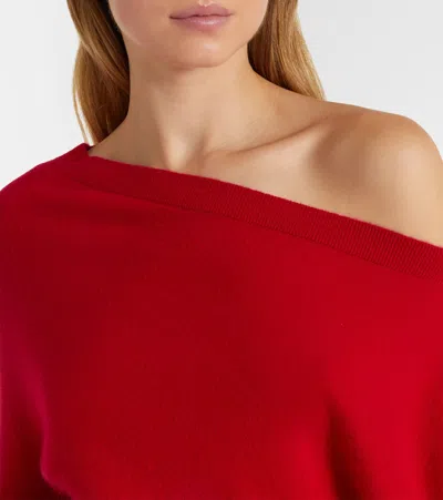 Altuzarra Paxi One-shoulder Cashmere Sweater In Red