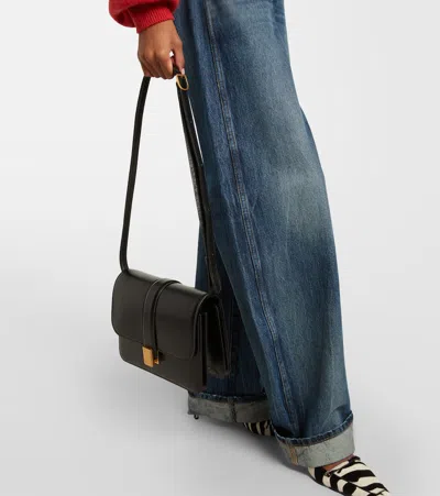 Khaite Blake Leather Crossbody Bag In Black