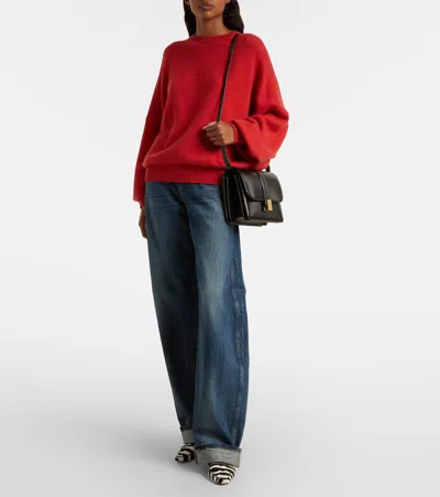 Khaite Blake Leather Crossbody Bag In Black