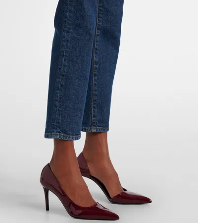 Frame Borrowed Cropped Straight Jeans In Blue