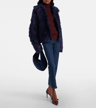 Frame Borrowed Cropped Straight Jeans In Blue