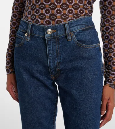 Frame Borrowed Cropped Straight Jeans In Blue
