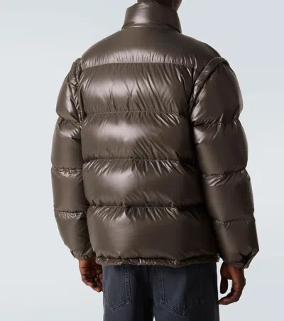 Prada Triangle Logo Oversized Down Jacket In Green