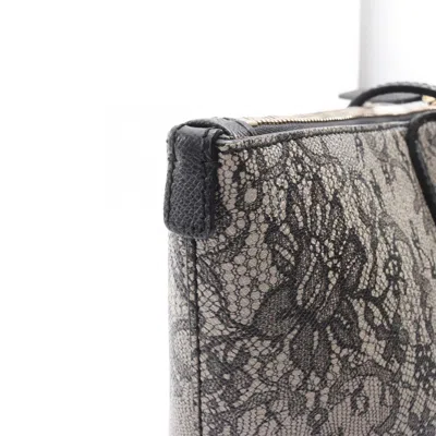 Pre-owned Dolce & Gabbana Beige Black Coated Canvas Tote Bag () In Multi